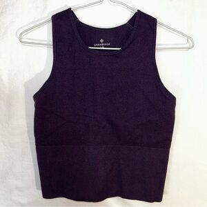 Shambhala Purple Ribbed Crop Tank Top/Sports Bra - Size L/G